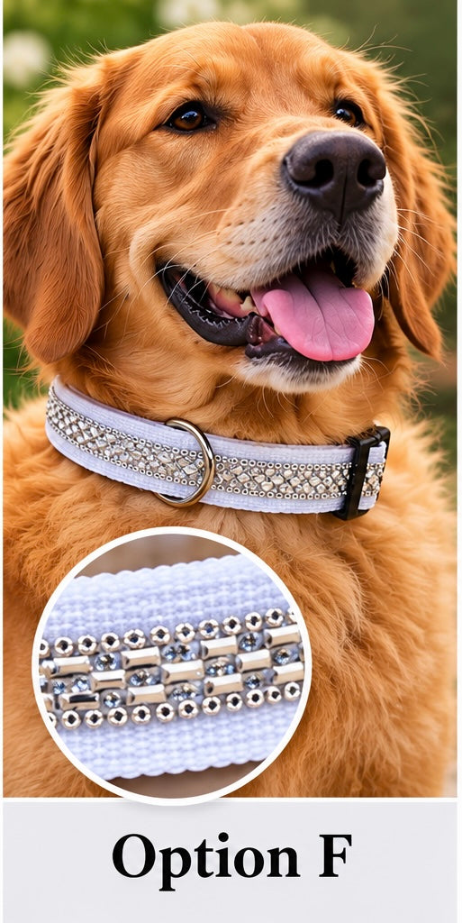 Rhinestone Sparkle Dog Collar – Glam Crystal Bling, Adjustable Fit