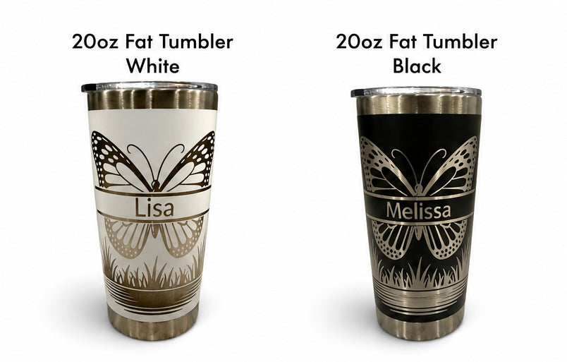 Personalized Butterfly Tumbler | Custom Personalized Tumblers | Glitter Tumblers | Rhinestone Tumblers with Name