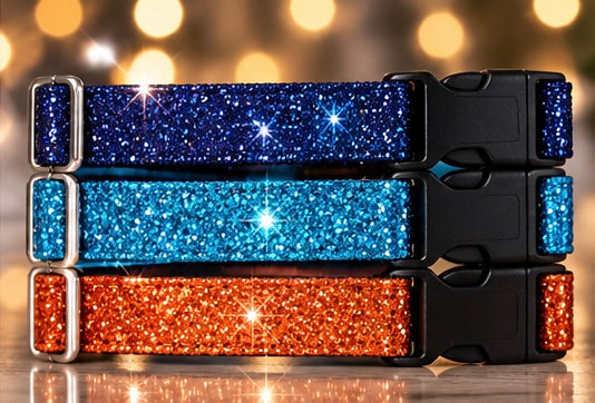 Sequin Sparkle Dog Collar | Adjustable Glam Collar for dogs xs-xl