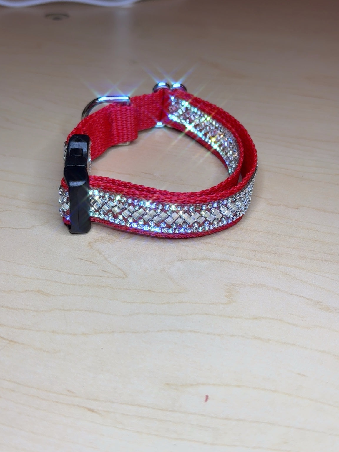 Rhinestone Sparkle Dog Collar – Glam Crystal Bling, Adjustable Fit