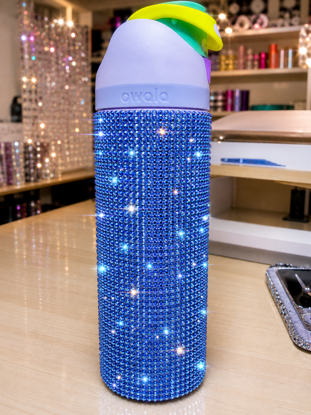 Handmade Rhinestone Tumbler Wrap | Sparkly Bling Wrap for 24 oz Owala Bottle | DIY Crystal Decal | Multiple Colors