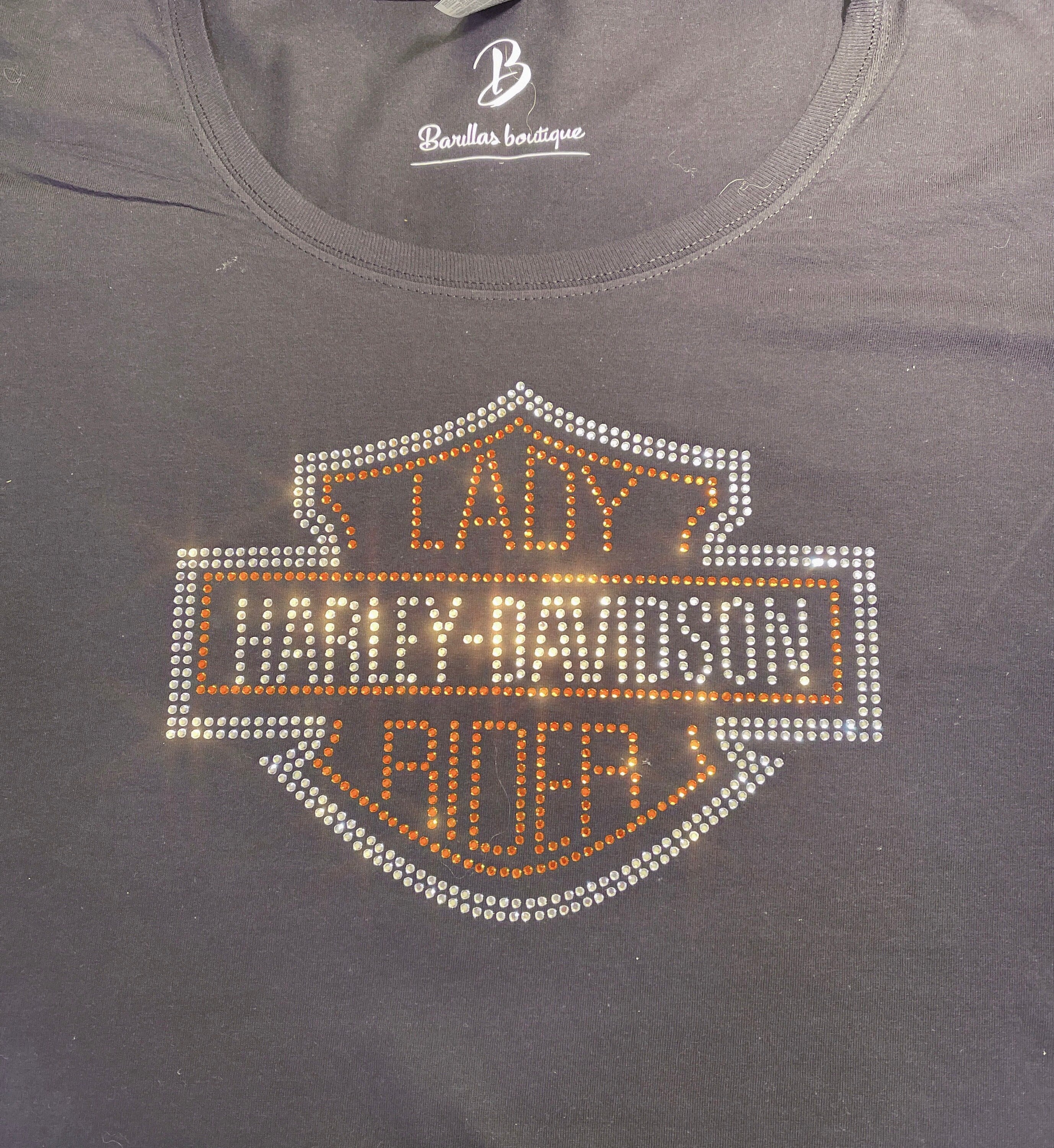 Sparkly Harley Davidson/Lady Rider/Rhinestone womans tee/gift ideas/Rider Shirt/Motorcycle/Biker/Sassy Women's Shirt/Gifts For Her/sparkly