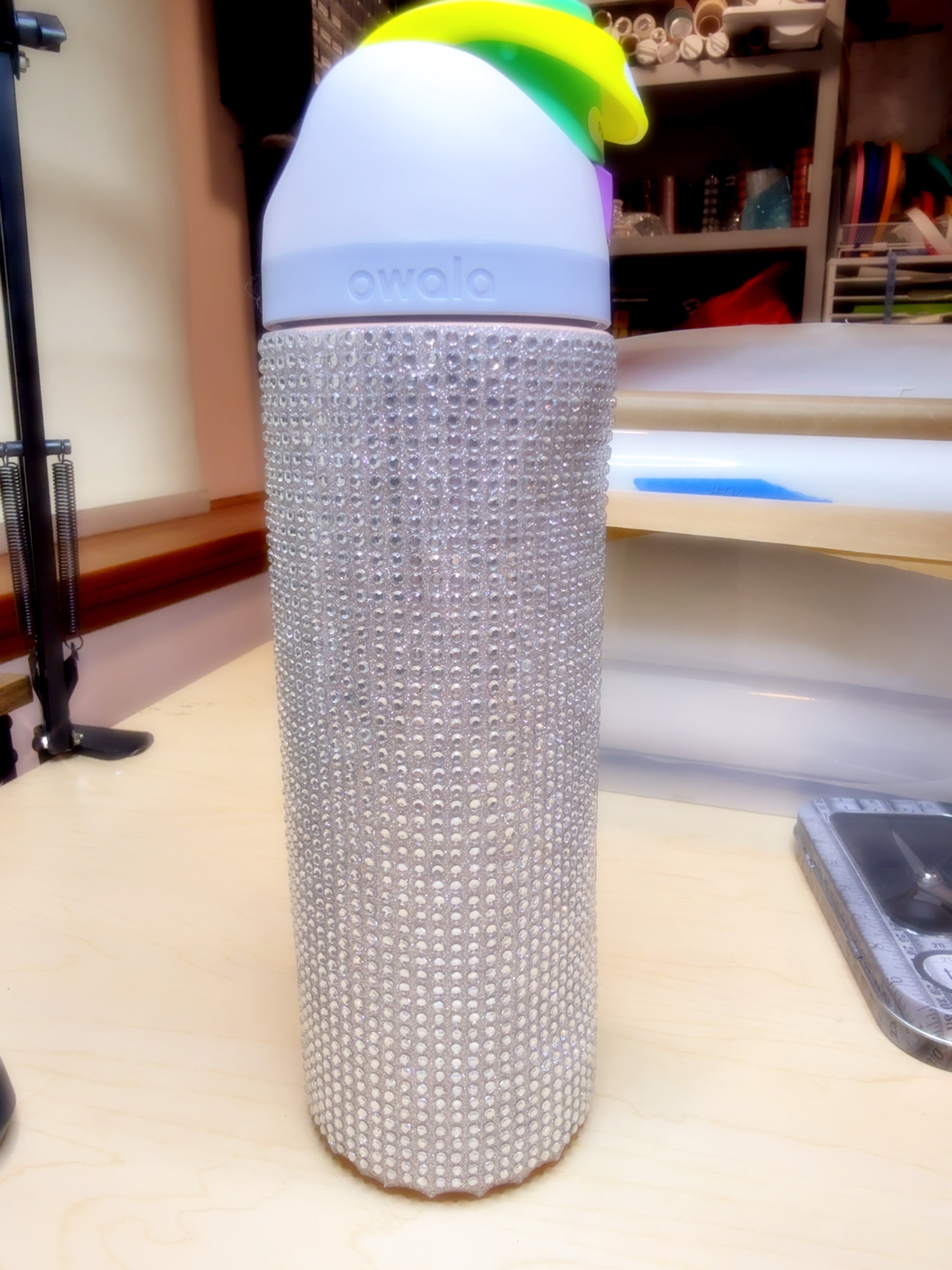 Handmade Rhinestone Tumbler Wrap | Sparkly Bling Wrap for 24 oz Owala Bottle | DIY Crystal Decal | Multiple Colors