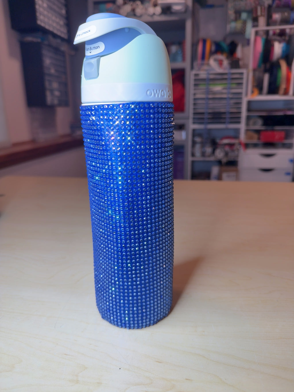 Handmade Rhinestone Tumbler Wrap | Sparkly Bling Wrap for 24 oz Owala Bottle | DIY Crystal Decal | Multiple Colors