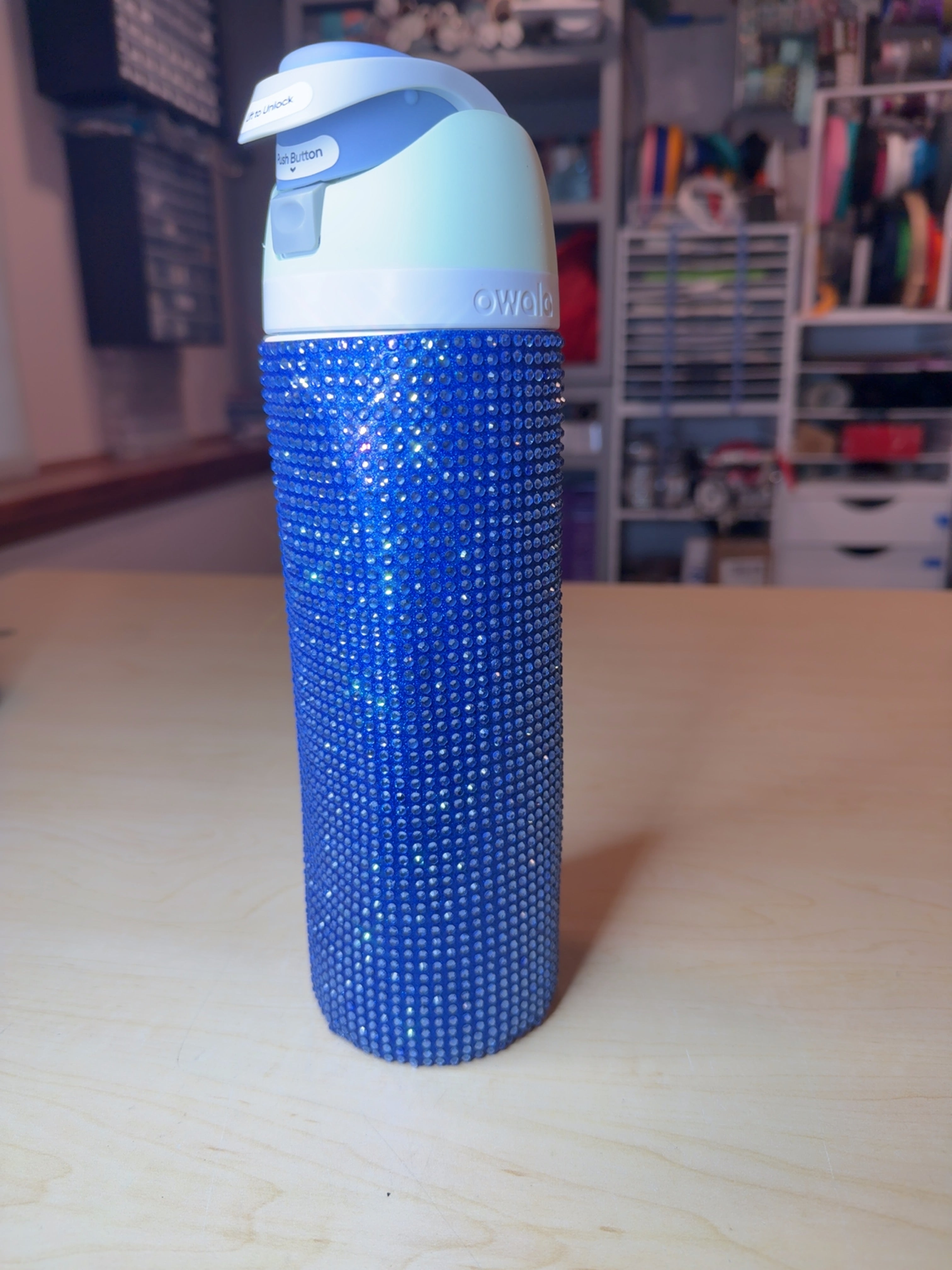 Handmade Rhinestone Tumbler Wrap | Sparkly Bling Wrap for 24 oz Owala Bottle | DIY Crystal Decal | Multiple Colors