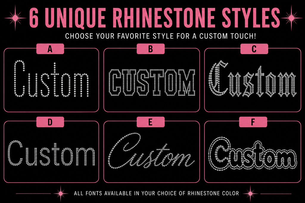 Custom Rhinestone Transfer | Personalized Word or Phrase | Hot-Fix Iron-On Transfer