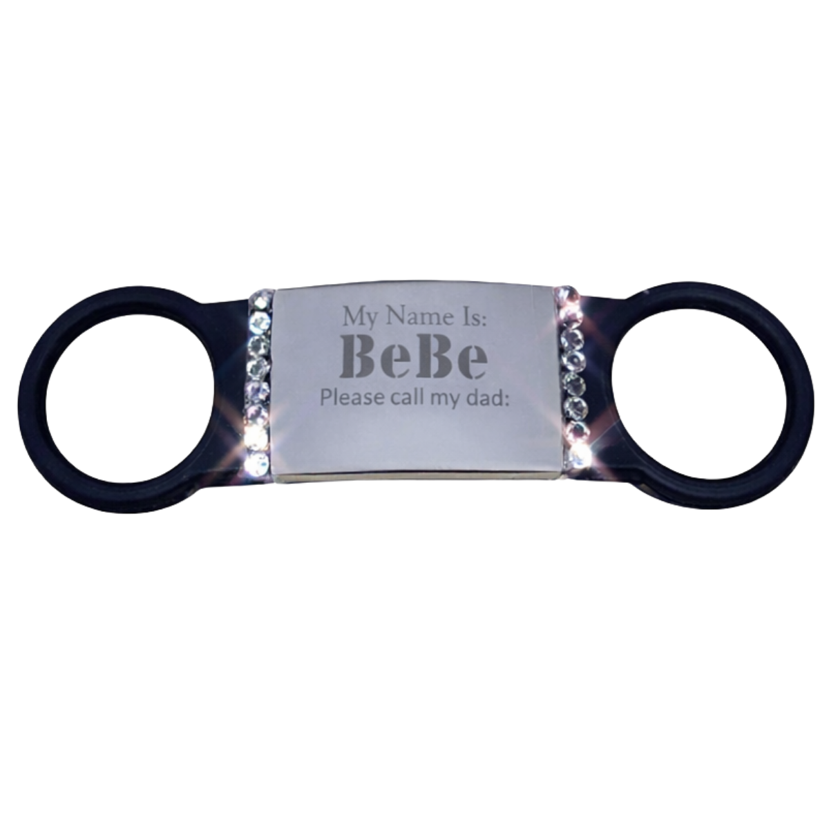 Customizable Silicone Pet ID Tag (Rhinestones Optional)/Custom Silicone Dog ID Tag | Fully Personalized Pet Tag | Add Any Text or Image | Silent Collar Tag