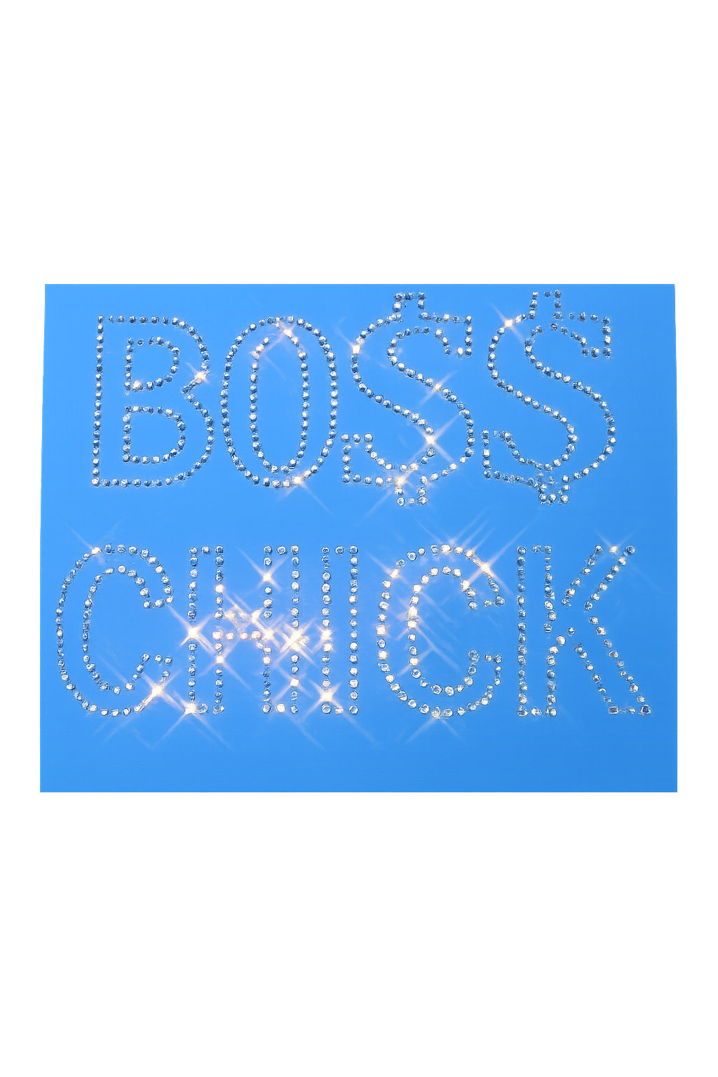 Boss Chick Rhinestone Transfer – Sparkly Iron-On Bling Design (7.5” x 9”)