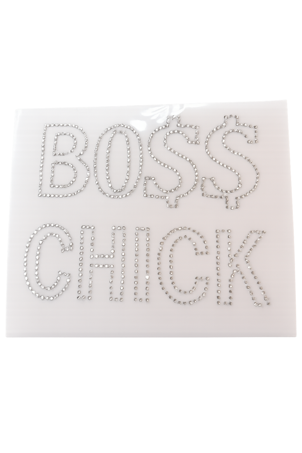 Boss Chick Rhinestone Transfer – Sparkly Iron-On Bling Design (7.5” x 9”)