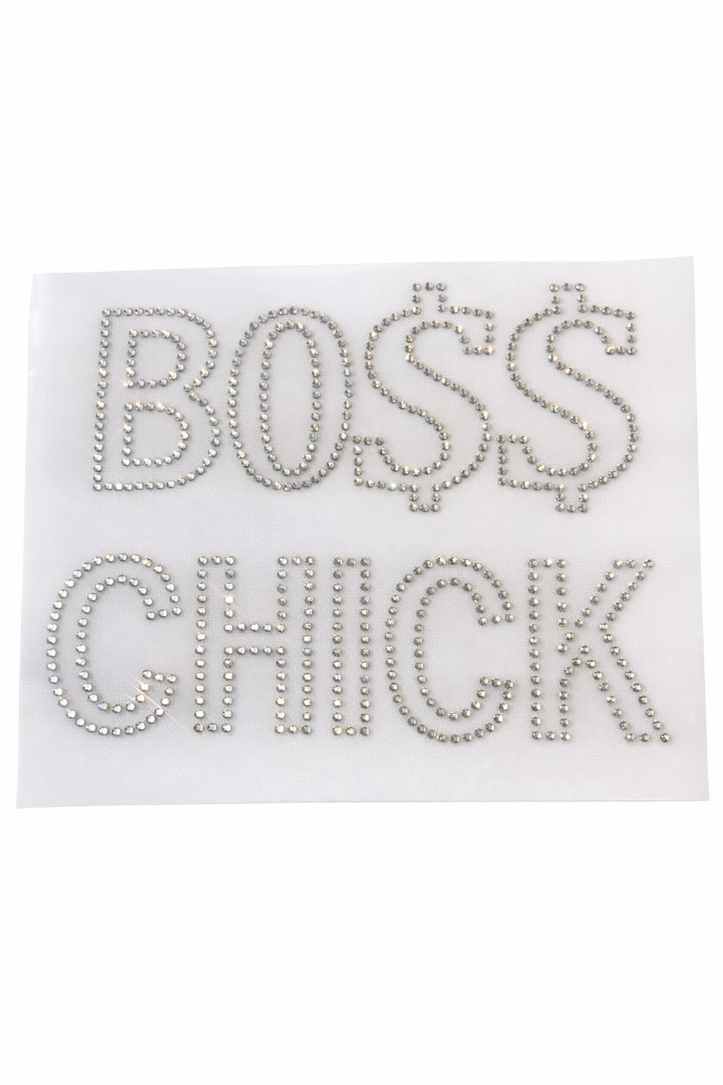 Boss Chick Rhinestone Transfer – Sparkly Iron-On Bling Design (7.5” x 9”)
