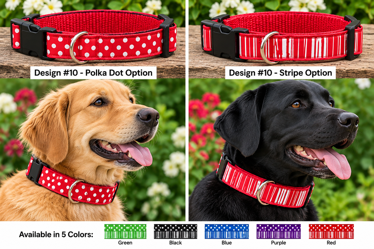 Custom Dog Collar | 1” Width | Unique Patterned Dog Collar | Small Medium Large Dogs | Nylon Webbing | Side Release Buckle | Handmade collar