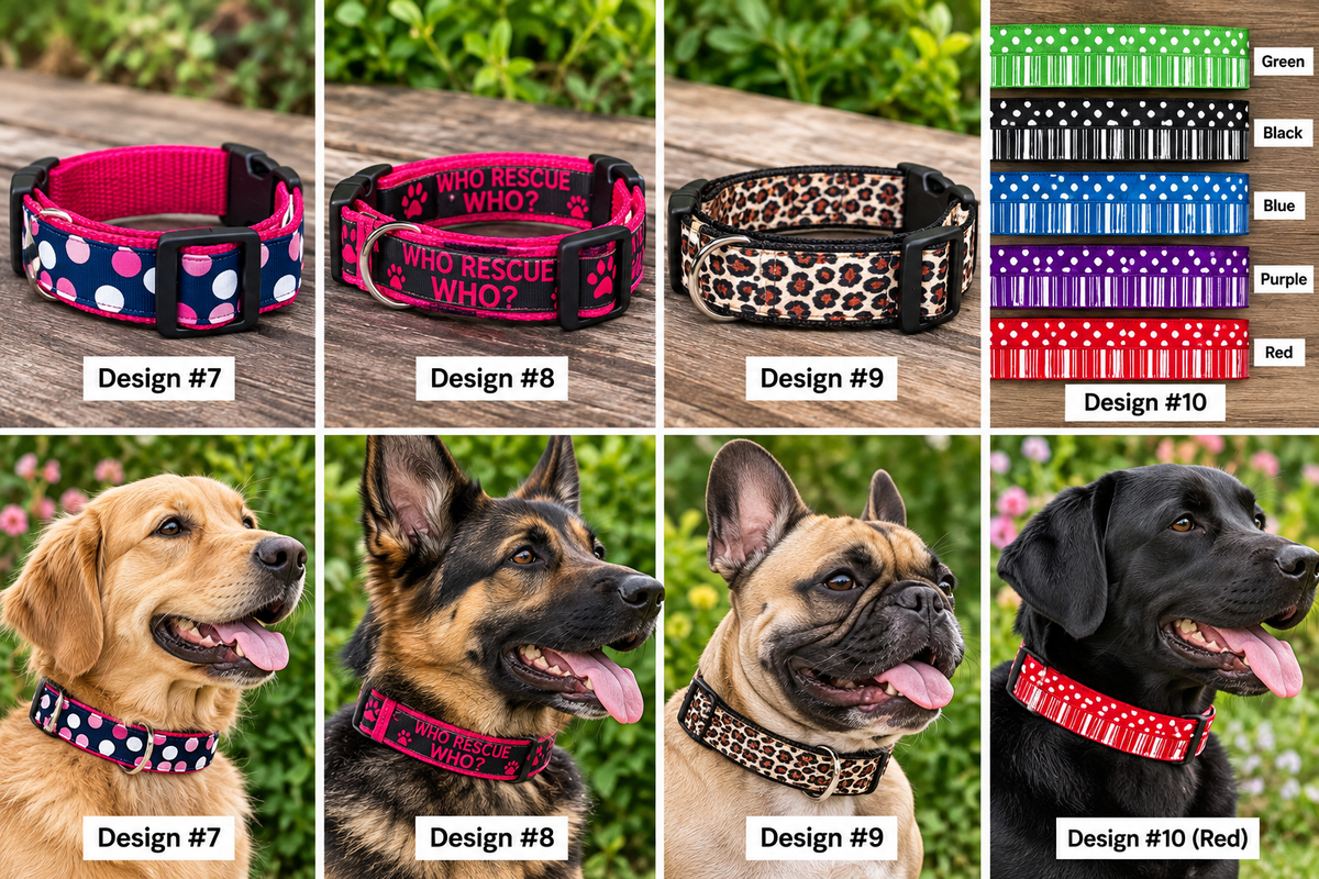 Custom Dog Collar | 1” Width | Unique Patterned Dog Collar | Small Medium Large Dogs | Nylon Webbing | Side Release Buckle | Handmade collar