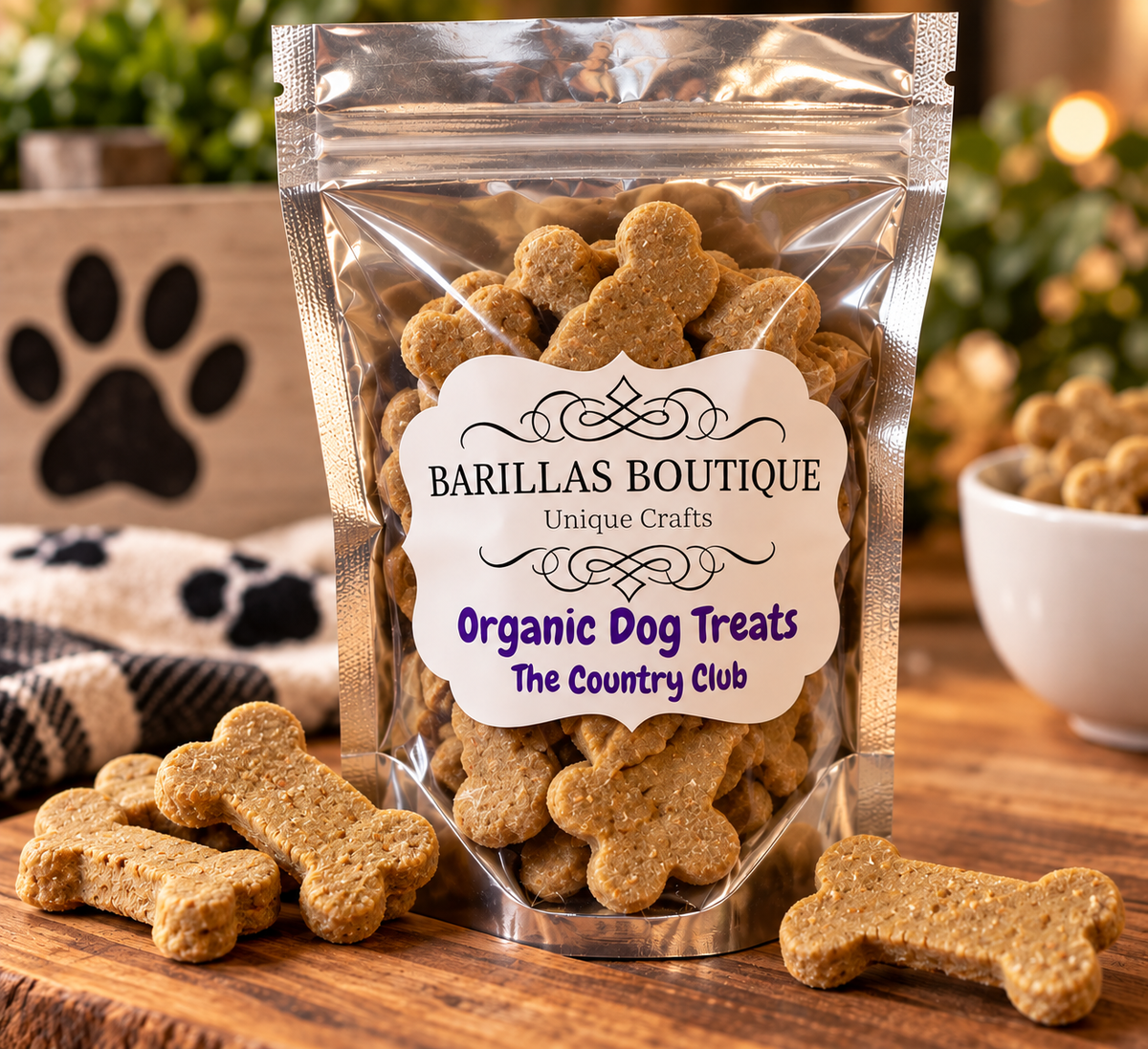 Organic Bone Dog Treats, Barilla's Boutique, Puppy Gifts