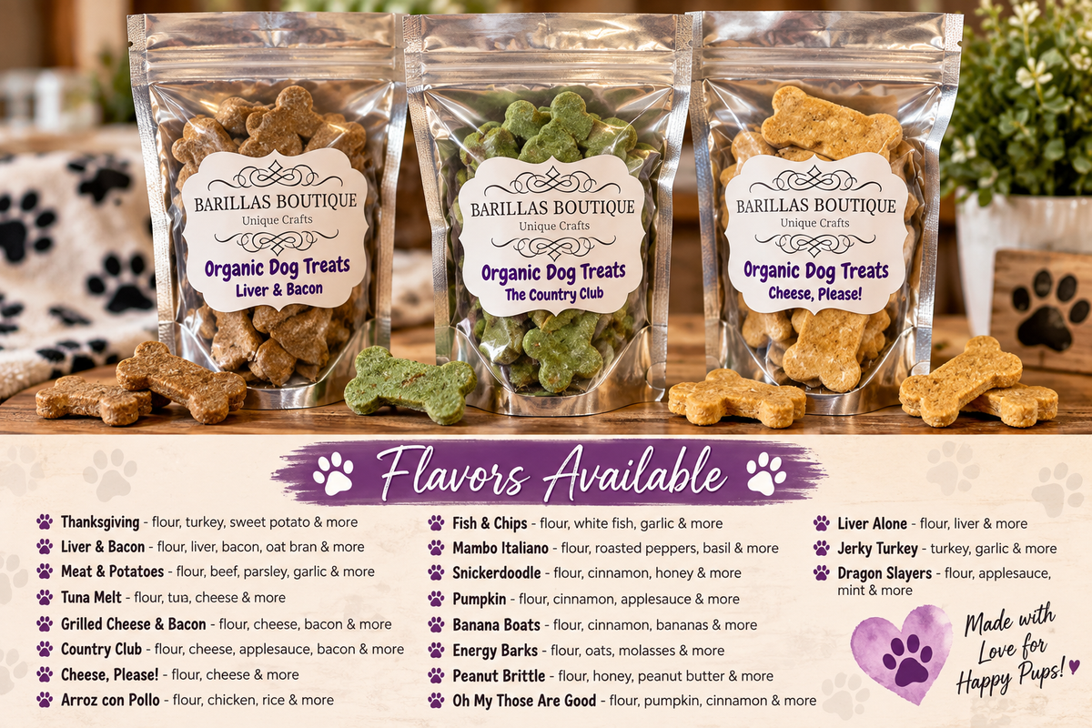 Organic Bone Dog Treats, Barilla's Boutique, Puppy Gifts