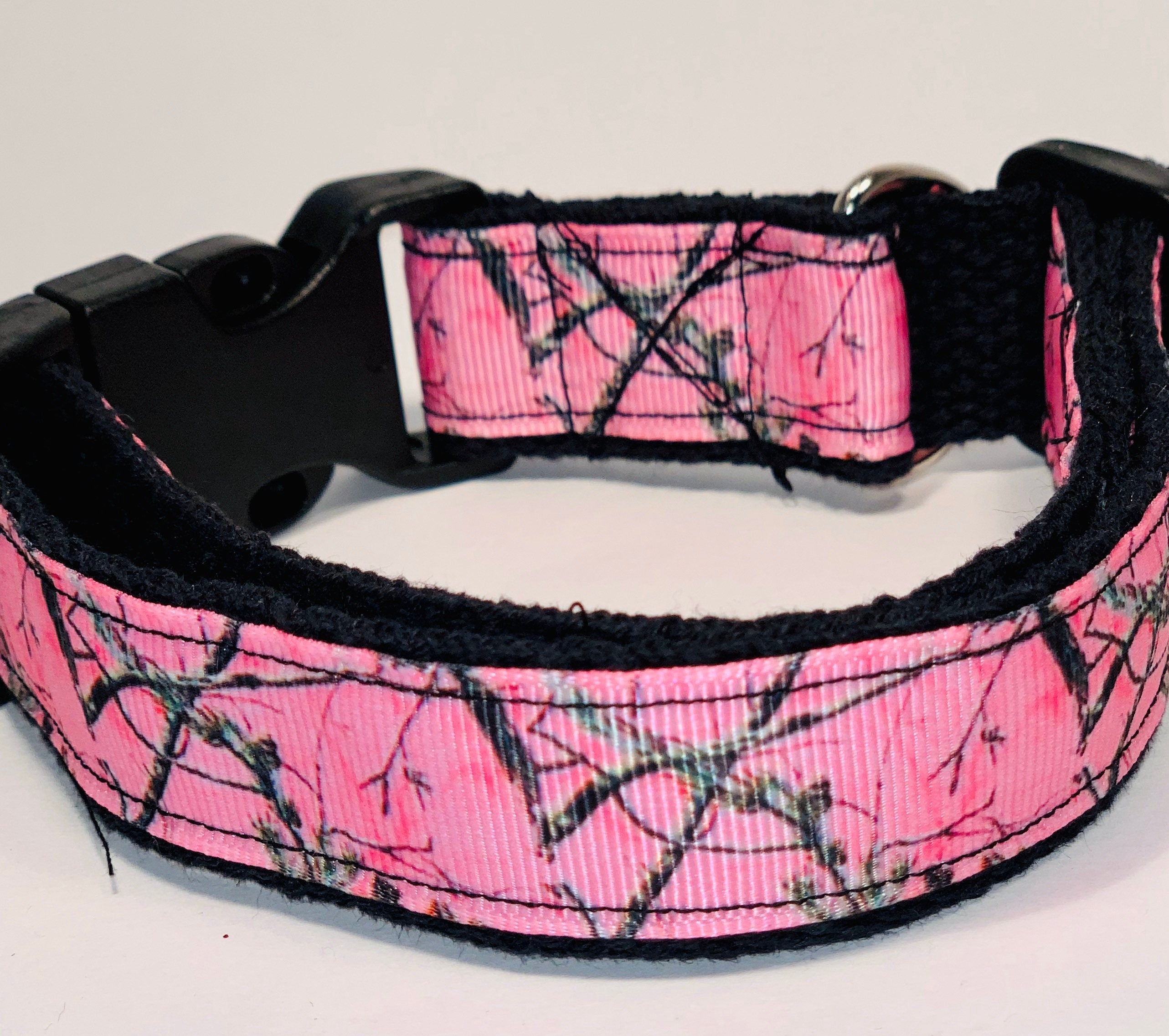 Pink Camo Dog Collar with Side Release Clasp