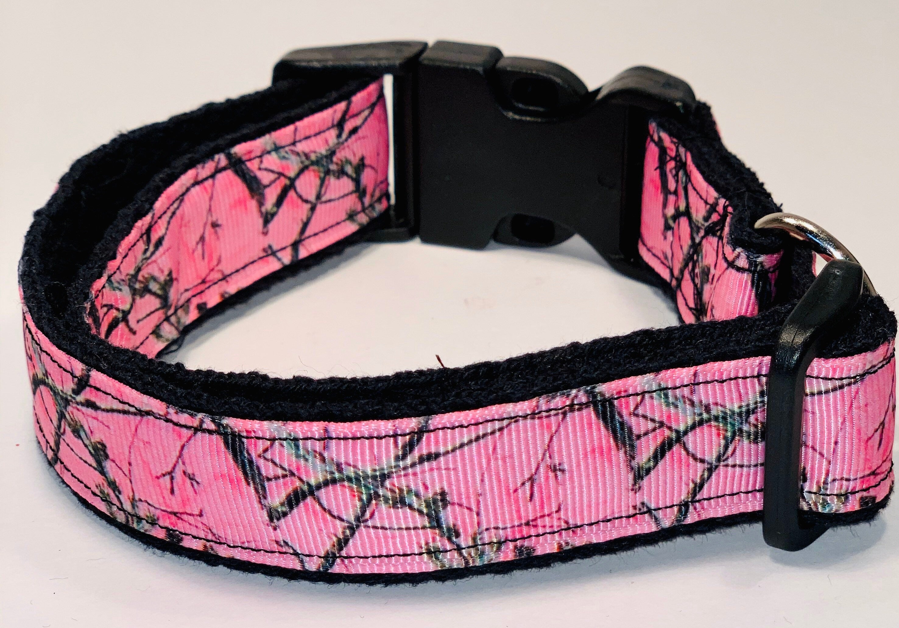 Pink Camo Dog Collar with Side Release Clasp