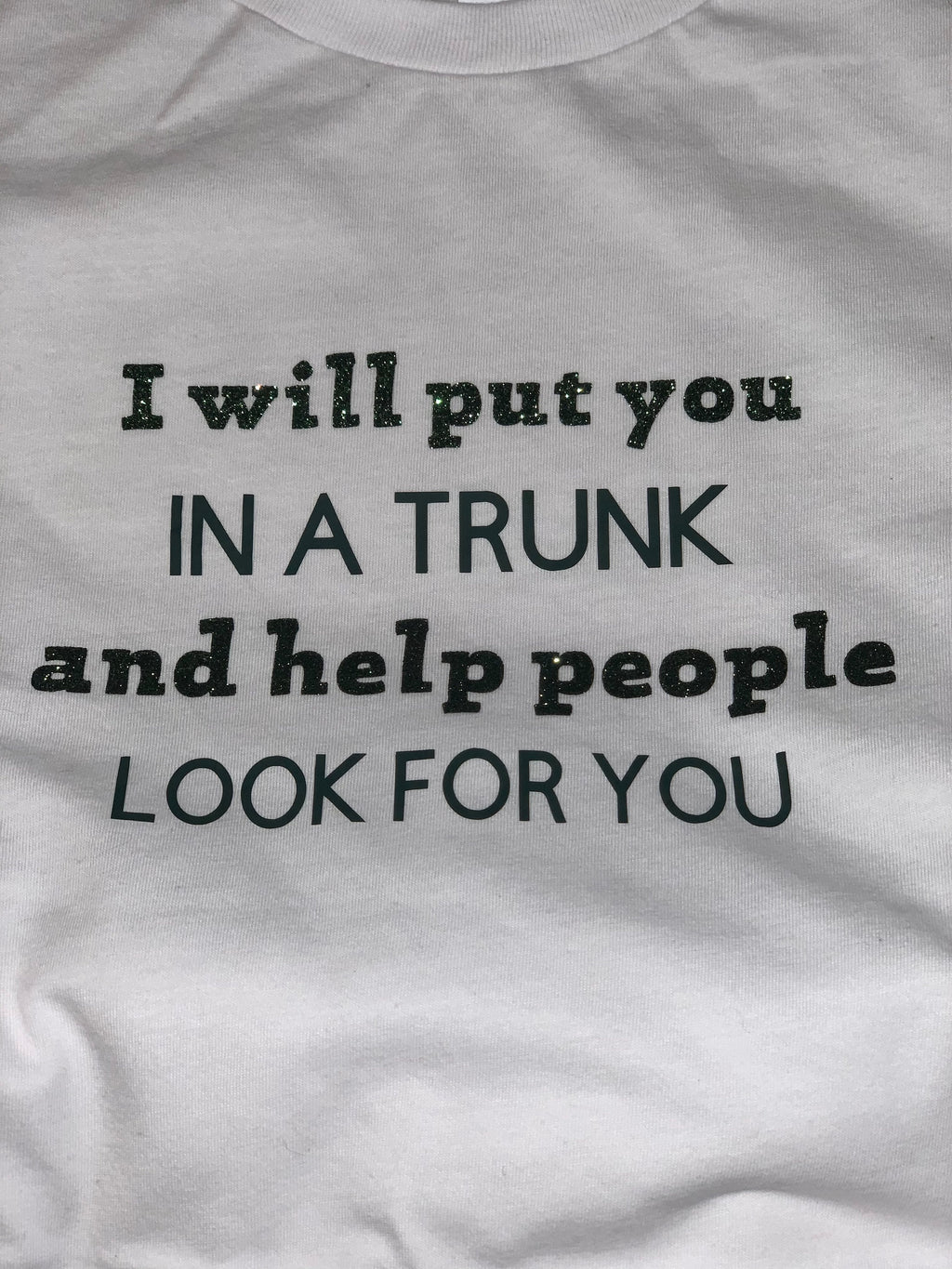 Funny Sarcastic T-Shirt: "Put You In A Trunk" Offensive Tee
