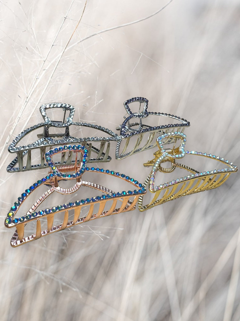 Rhinestone Hair Claw Clip, Strong Grip Bling Barrette