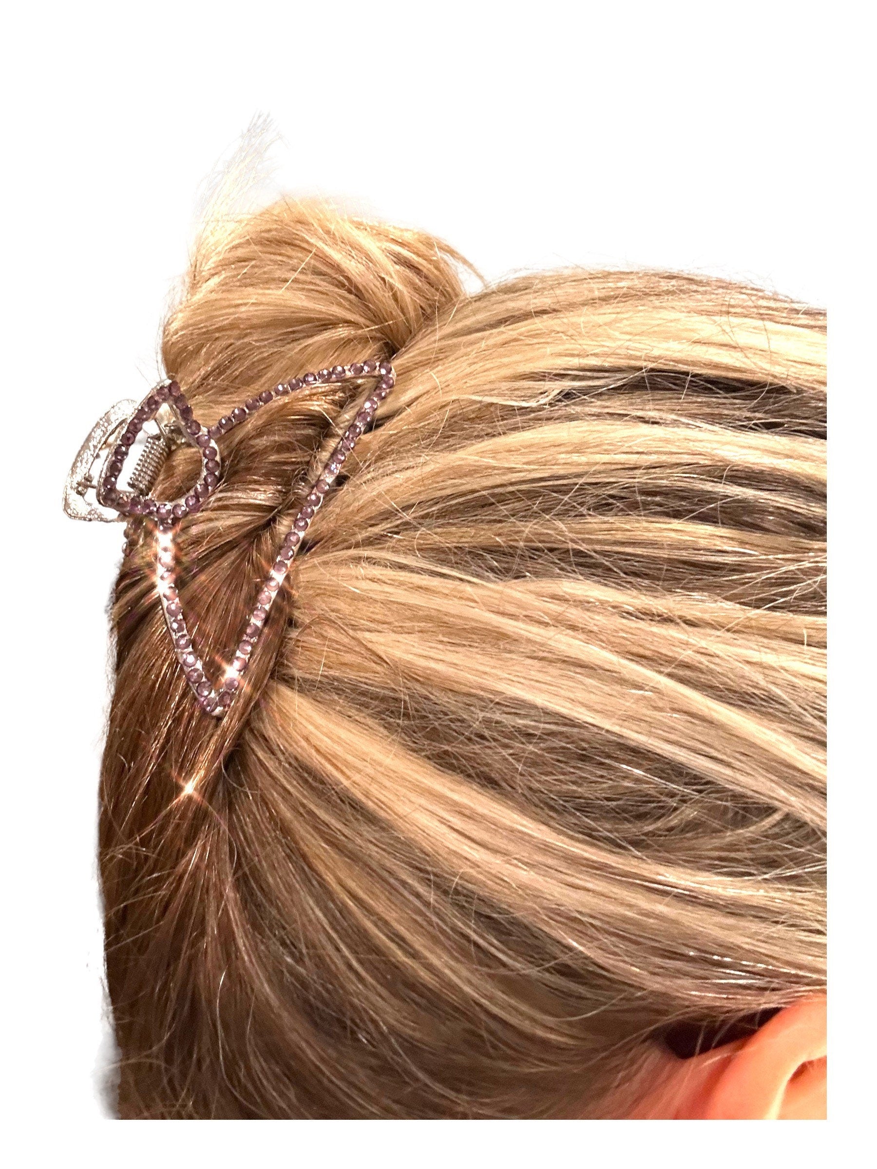 Rhinestone Hair Claw Clip, Strong Grip Bling Barrette