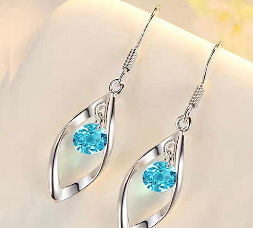 Sterling Silver Zircon Drop Earrings: Bohemian Tassel Jewelry