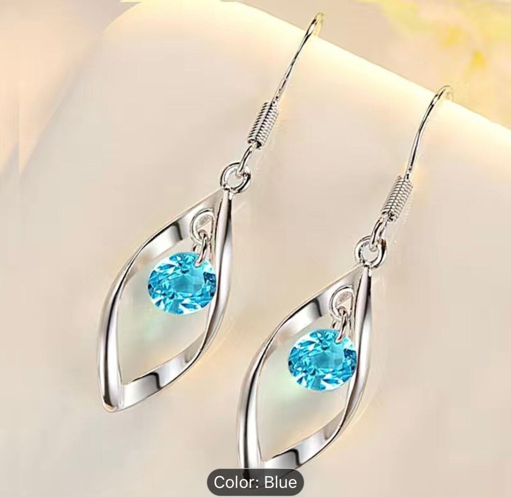 Sterling Silver Zircon Drop Earrings: Bohemian Tassel Jewelry
