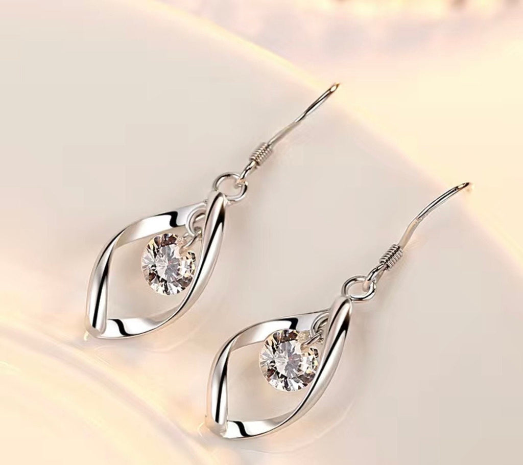 Sterling Silver Zircon Drop Earrings: Bohemian Tassel Jewelry