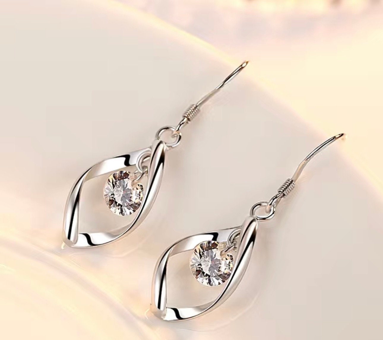 Sterling Silver Zircon Drop Earrings: Bohemian Tassel Jewelry