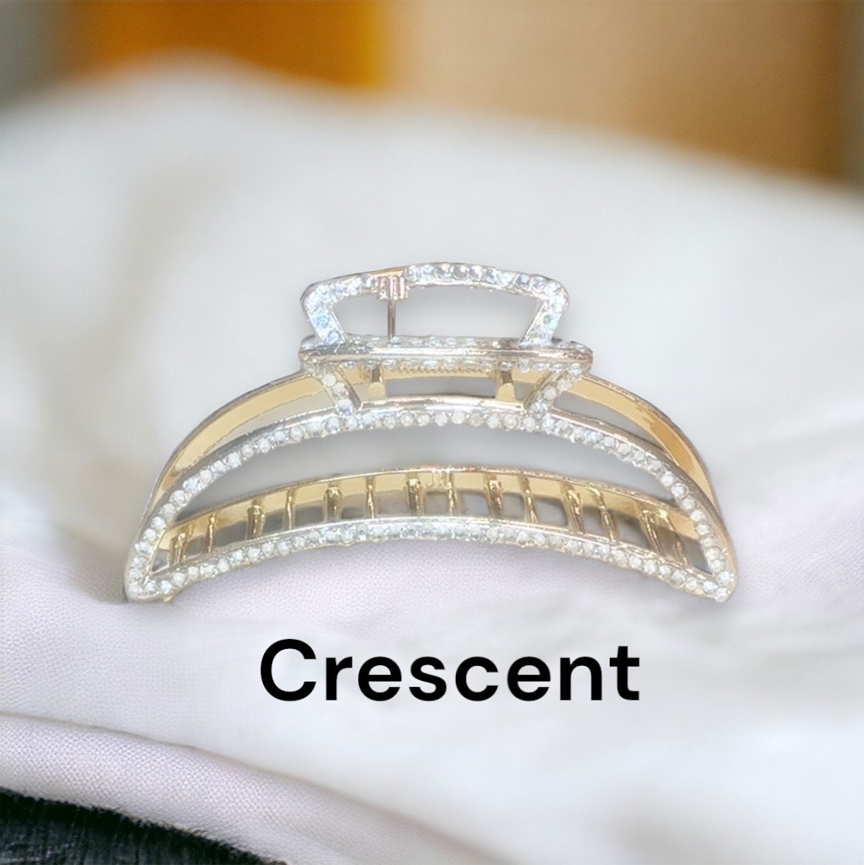 Rhinestone Hair Claw Clip, Bridal Bling Barrette, strong hold for thick hair