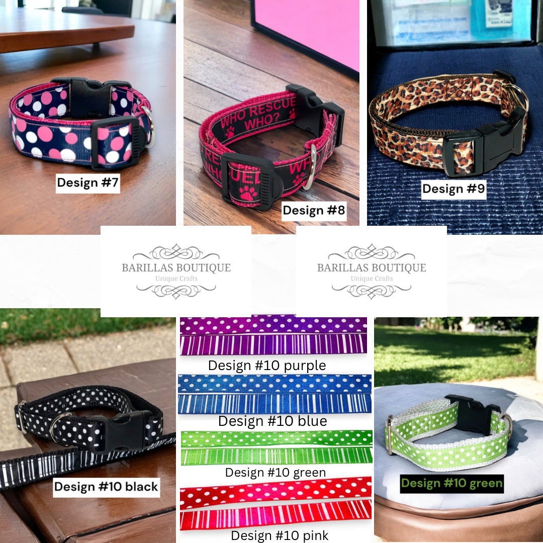 Custom Dog Collar | 1” Width | Unique Patterned Dog Collar | Small Medium Large Dogs | Nylon Webbing | Side Release Buckle | Handmade collar