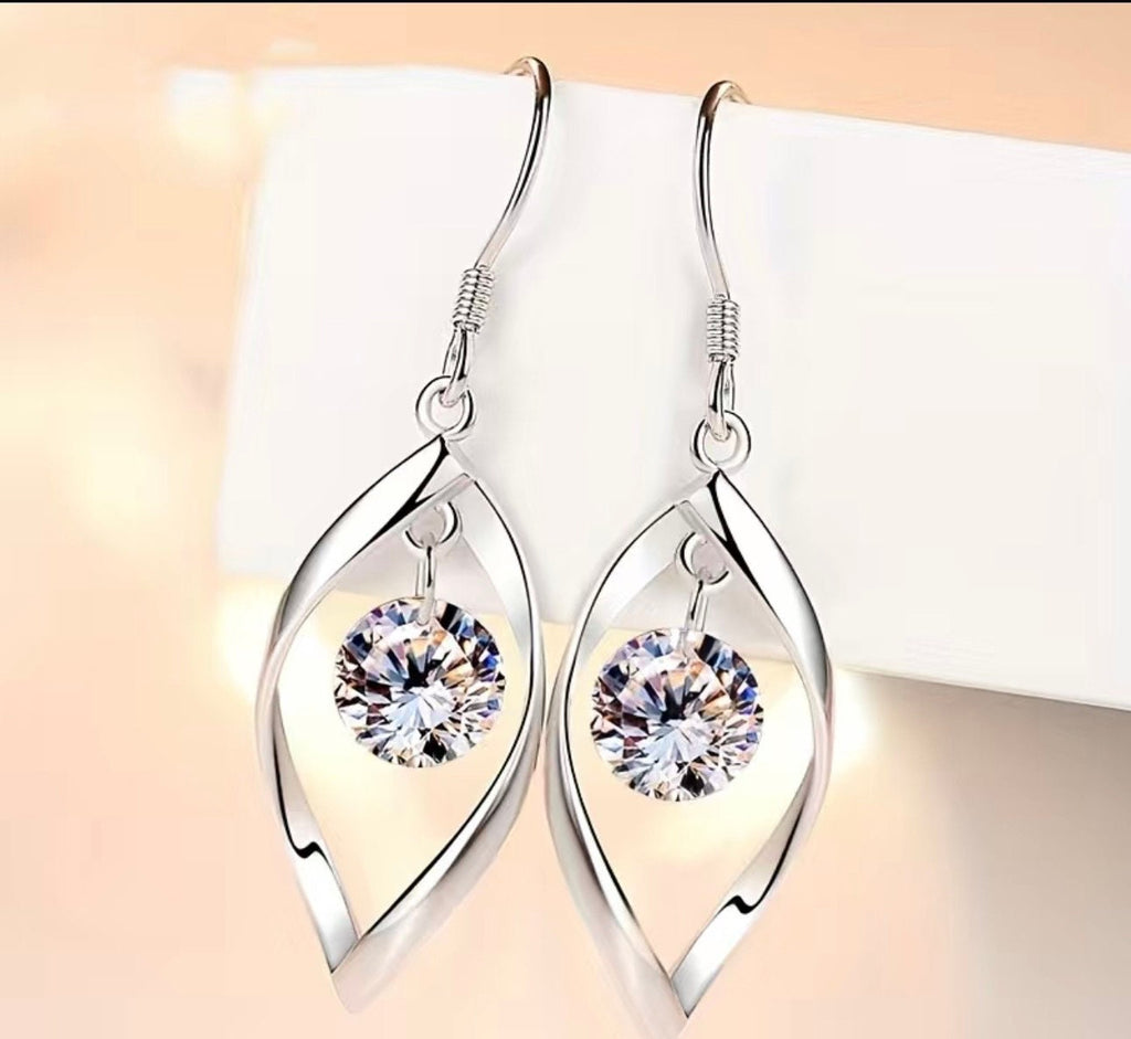 Sterling Silver Zircon Drop Earrings: Bohemian Tassel Jewelry
