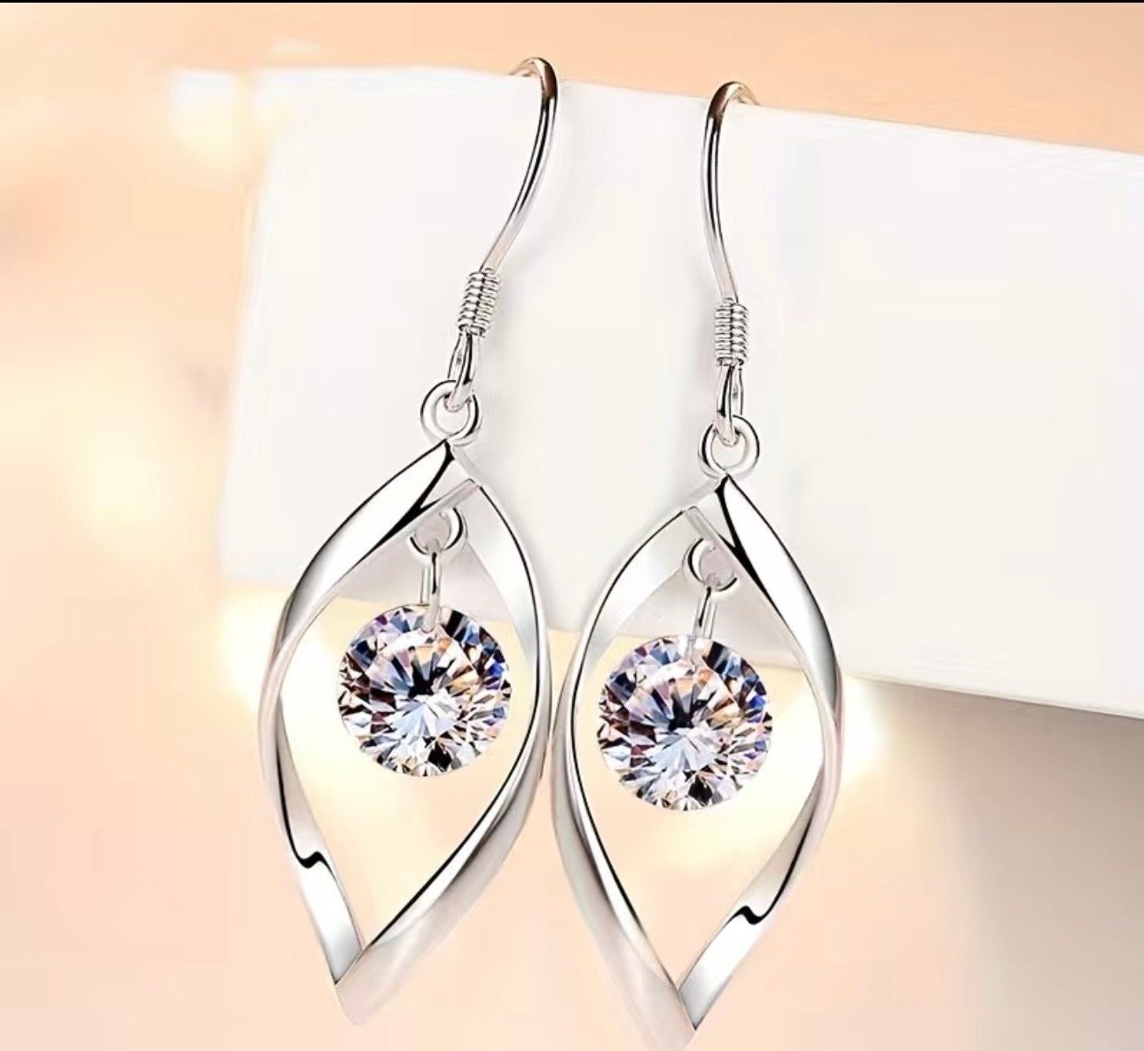 Sterling Silver Zircon Drop Earrings: Bohemian Tassel Jewelry