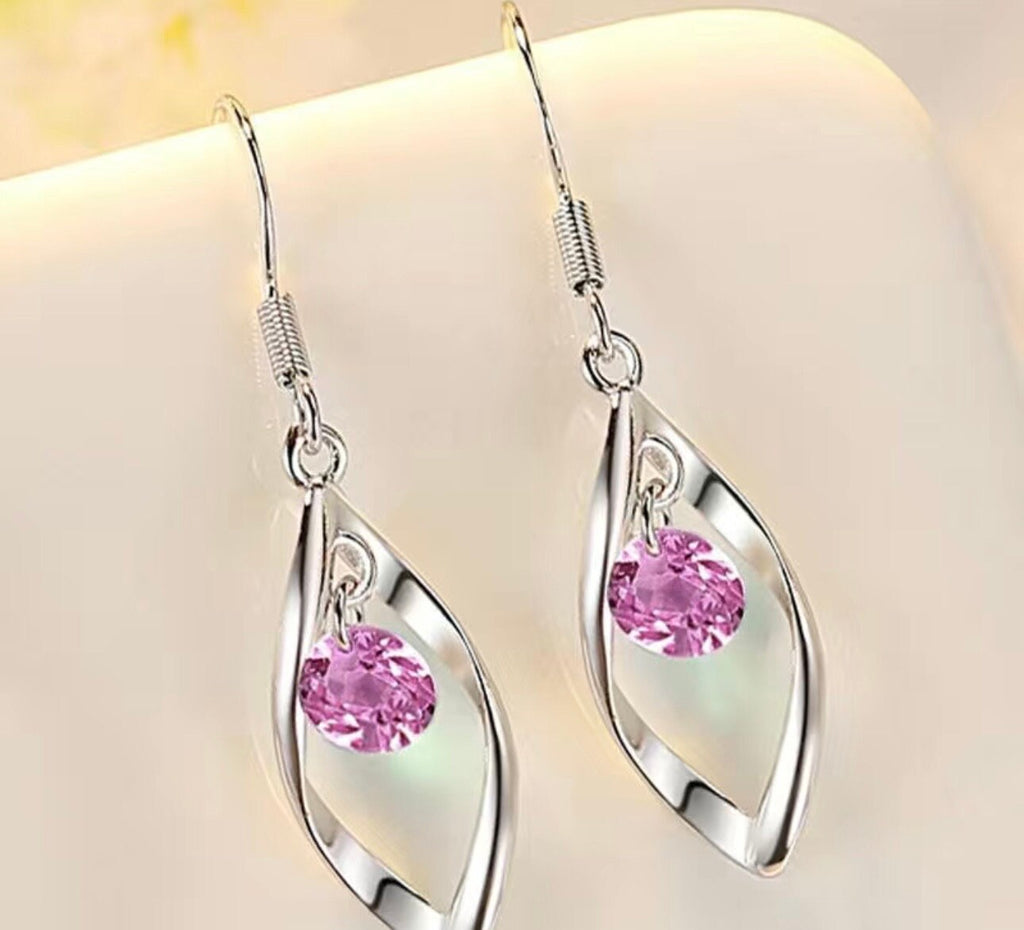 Sterling Silver Zircon Drop Earrings: Bohemian Tassel Jewelry