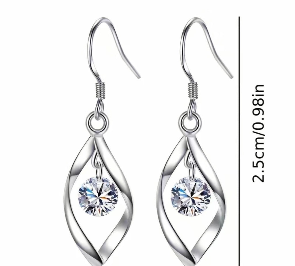 Sterling Silver Zircon Drop Earrings: Bohemian Tassel Jewelry