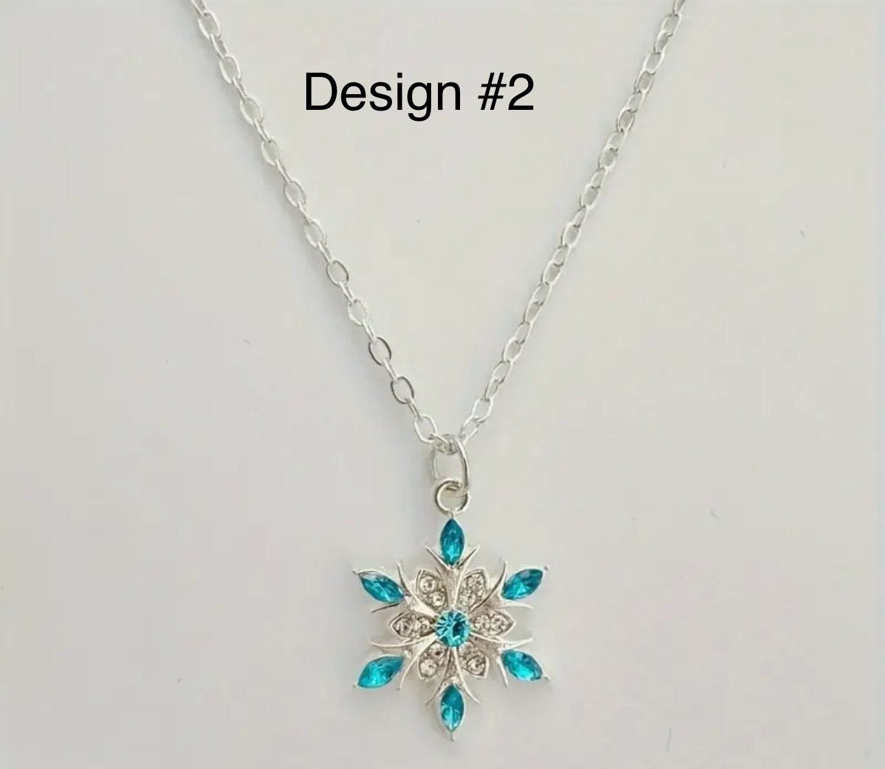 Silver Snowflake Jewelry Set: Rhinestone Necklace and Earrings