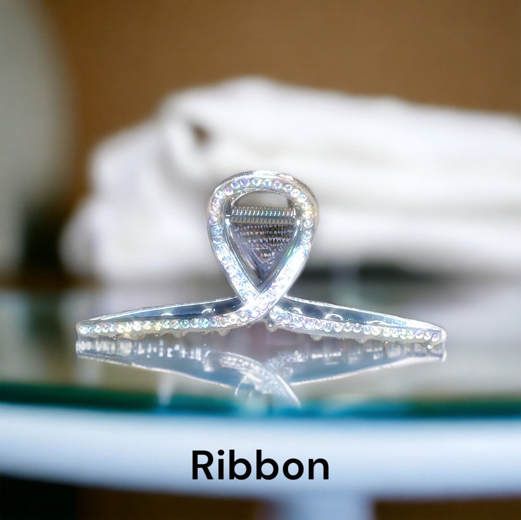 Rhinestone Hair Claw Clip, Bridal Bling Barrette, strong hold for thick hair