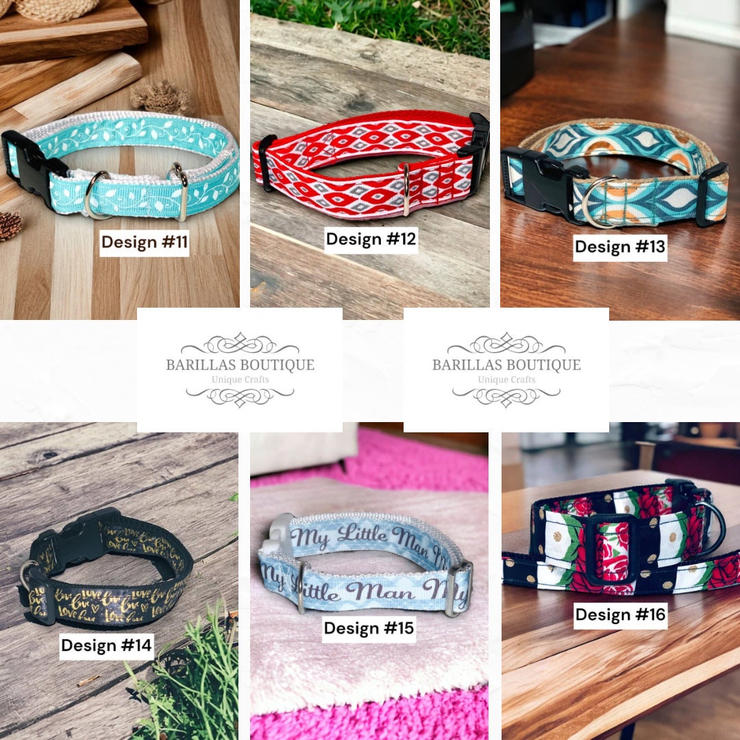 Custom Dog Collar | 1” Width | Unique Patterned Dog Collar | Small Medium Large Dogs | Nylon Webbing | Side Release Buckle | Handmade collar