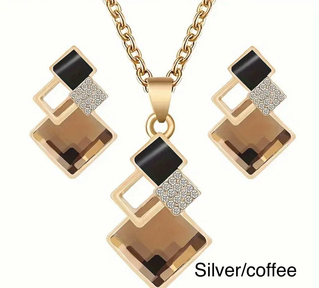 Sparkly Gemstone Jewelry Set – Gold or Silver
