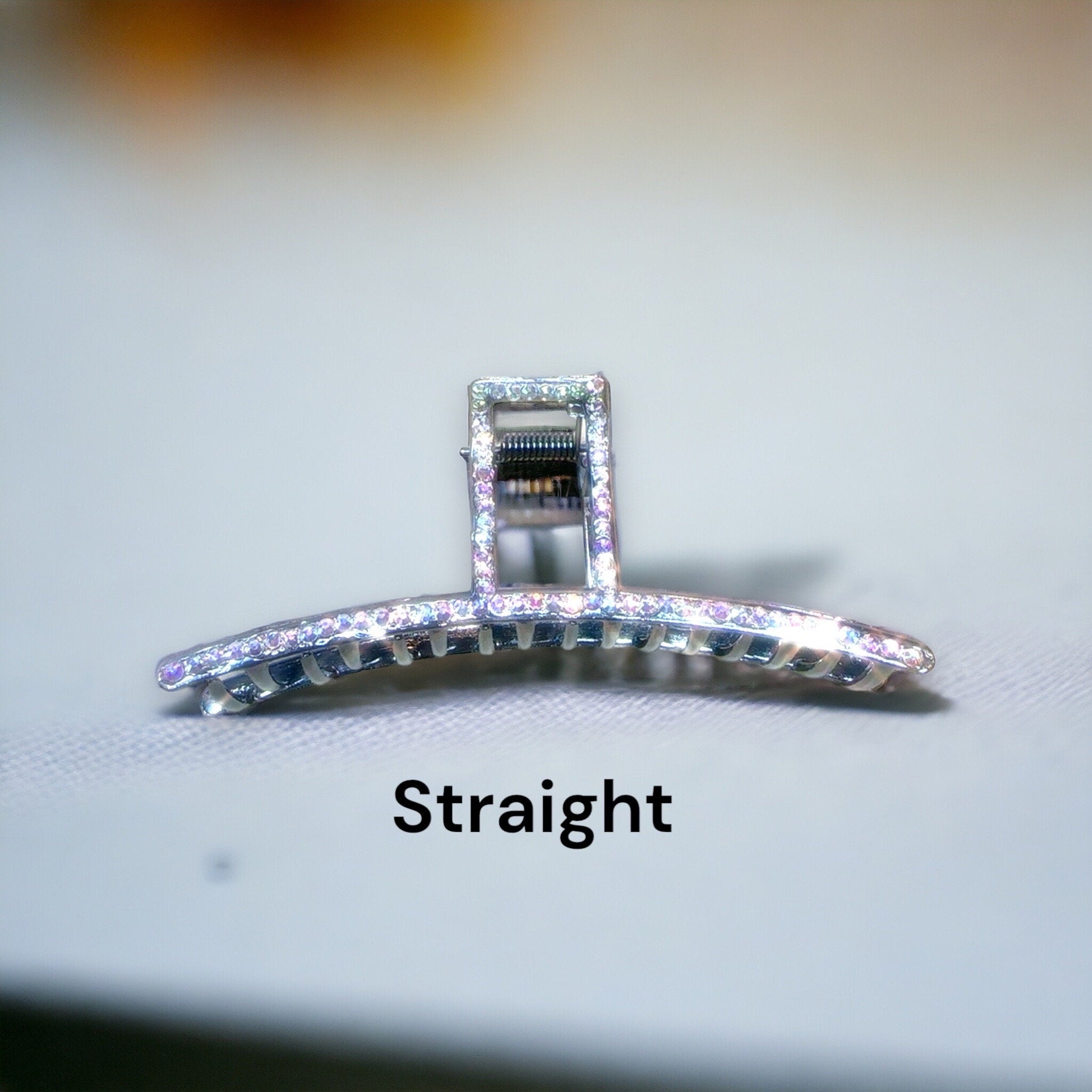Rhinestone Hair Claw Clip, Bridal Bling Barrette, strong hold for thick hair