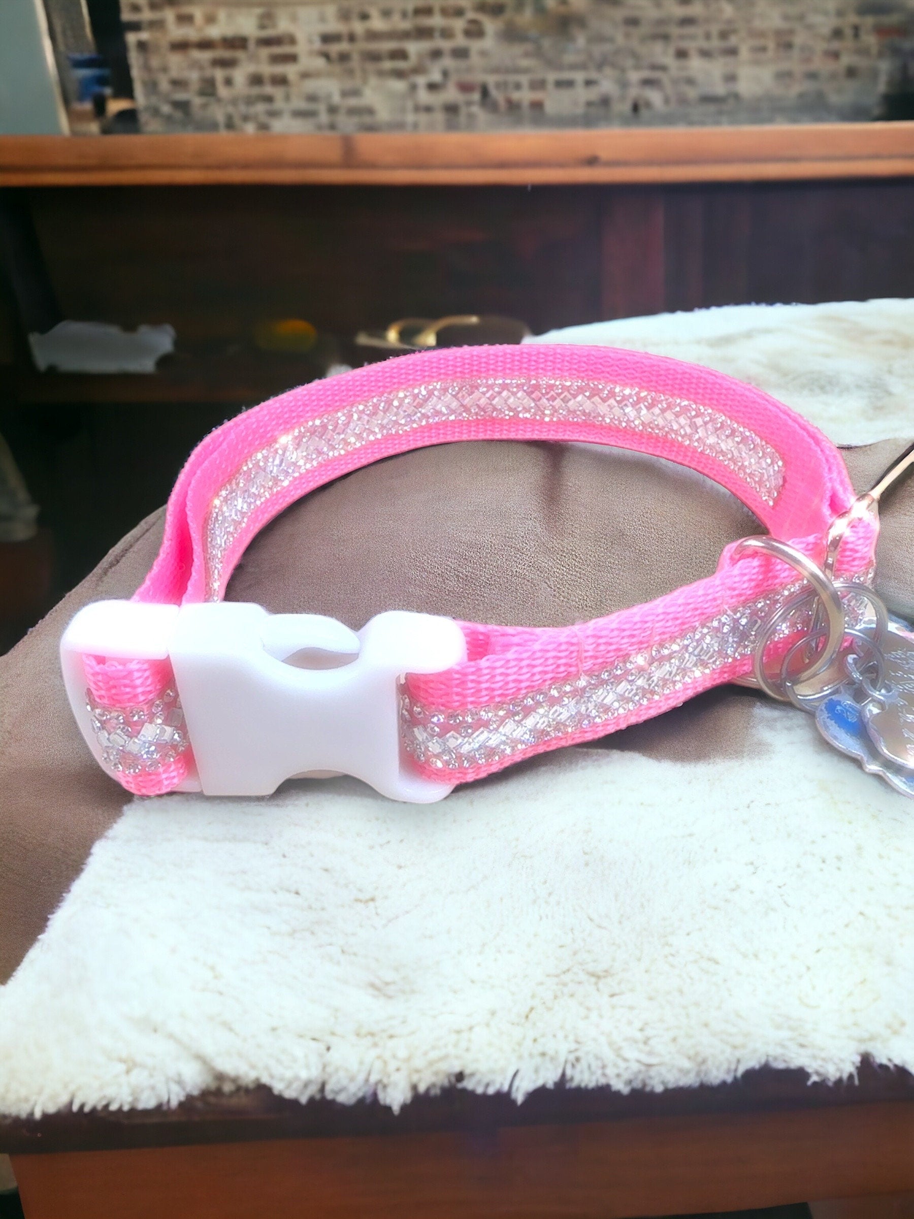 Rhinestone Sparkle Dog Collar – Glam Crystal Bling, Adjustable Fit
