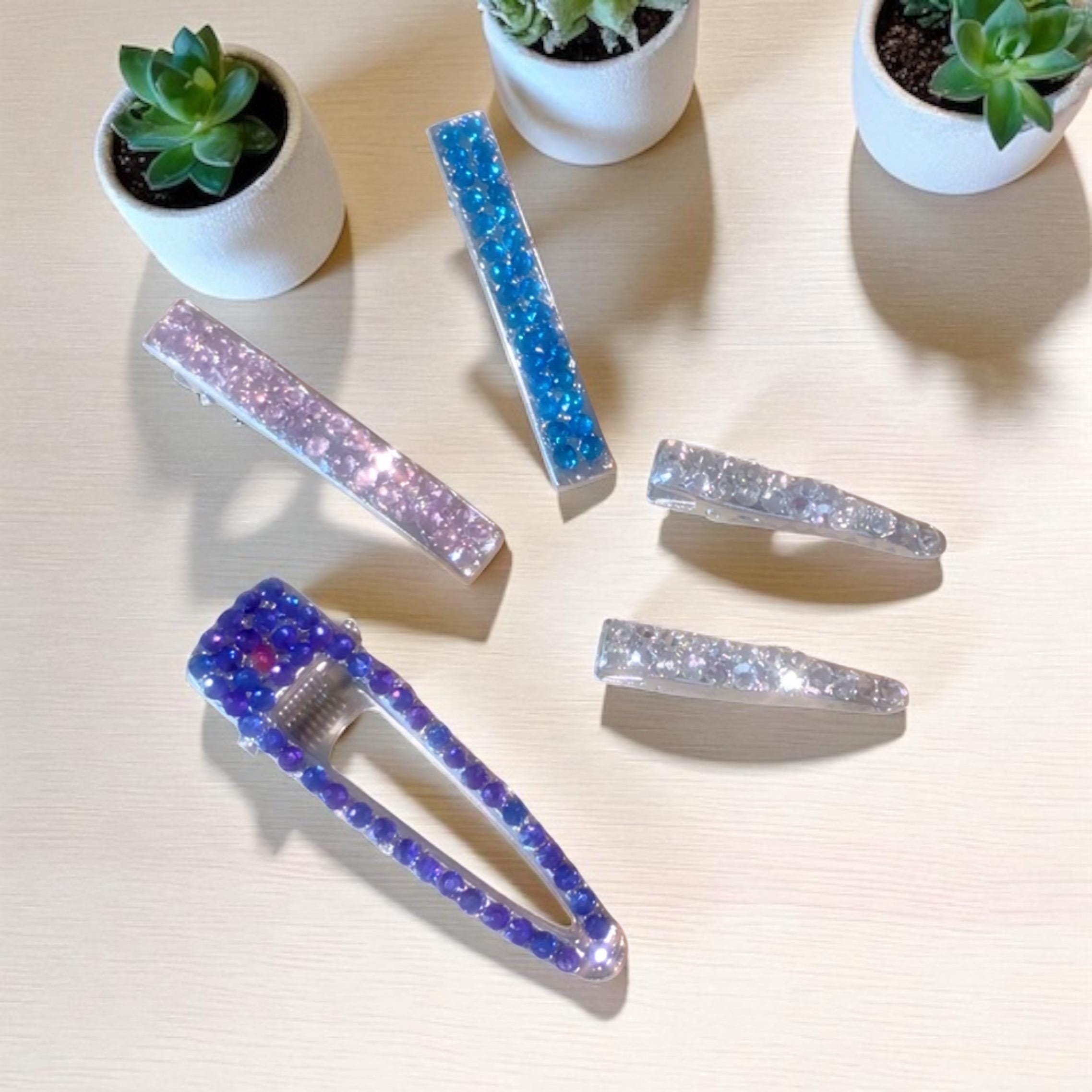 Sparkly Rhinestone Alligator Hair Clip, Bridal Barrette, bling hair accessory