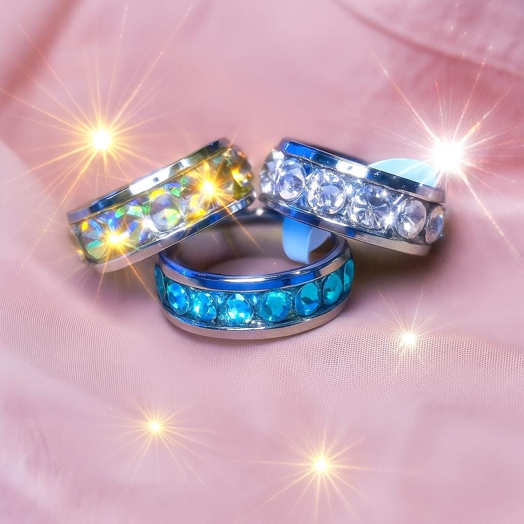 Sparkly Crystal Stainless Steel Ring - Sassy Bling Ring