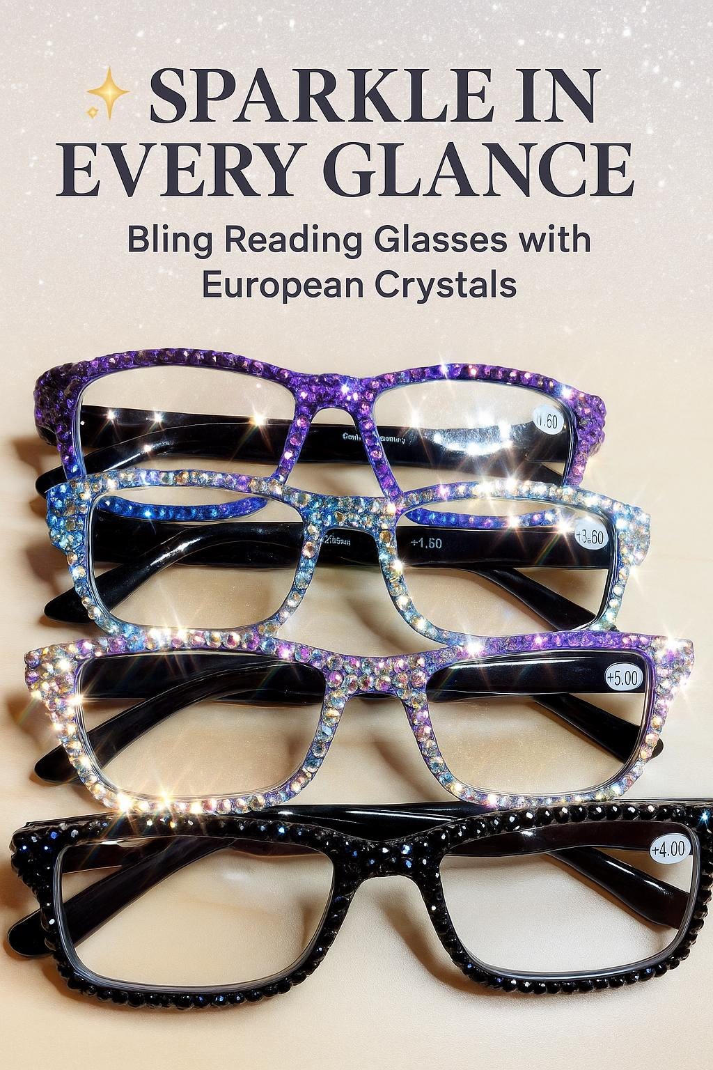 Rhinestone Reading Glasses for Women | Bling Readers | Sparkly Glasses