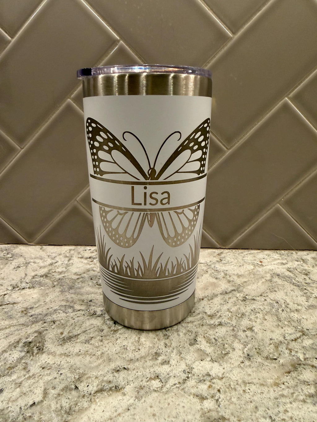 Personalized Butterfly Tumbler | Custom Personalized Tumblers | Glitter Tumblers | Rhinestone Tumblers with Name