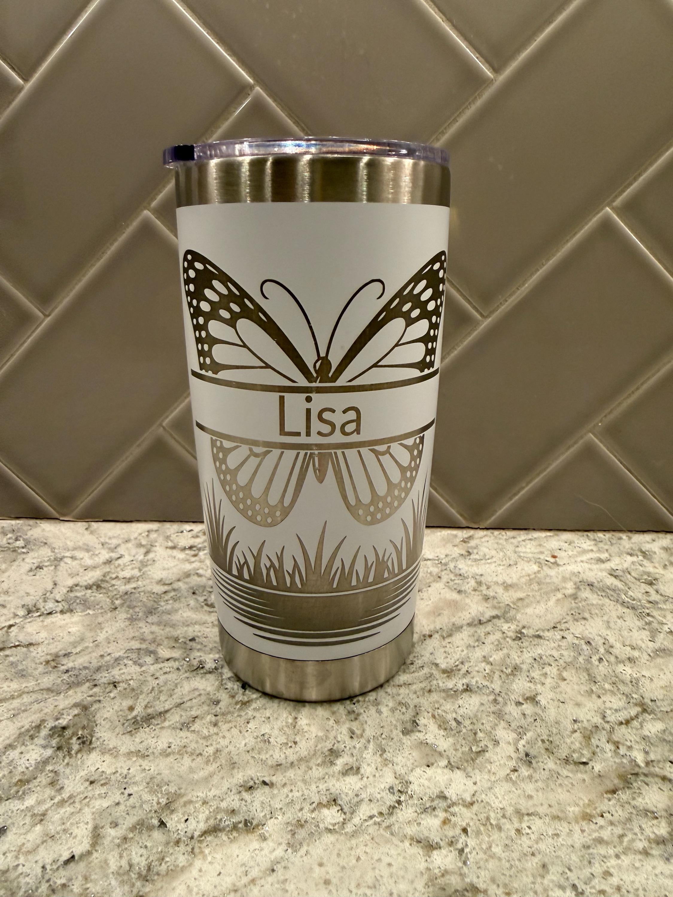 Personalized Butterfly Tumbler | Custom Personalized Tumblers | Glitter Tumblers | Rhinestone Tumblers with Name