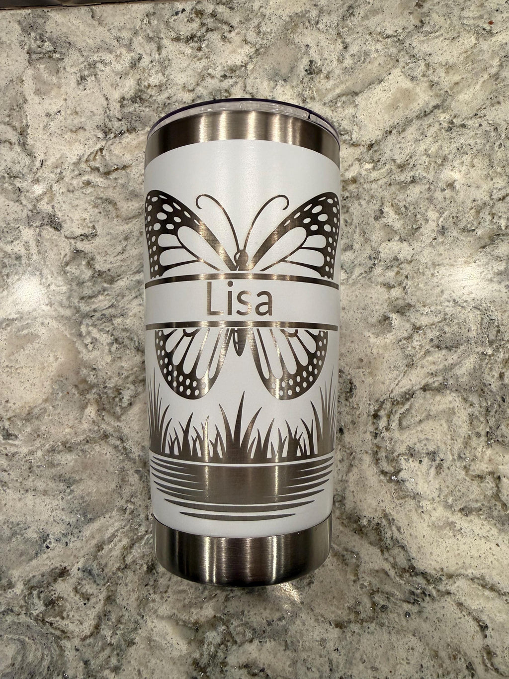 Personalized Butterfly Tumbler | Custom Personalized Tumblers | Glitter Tumblers | Rhinestone Tumblers with Name