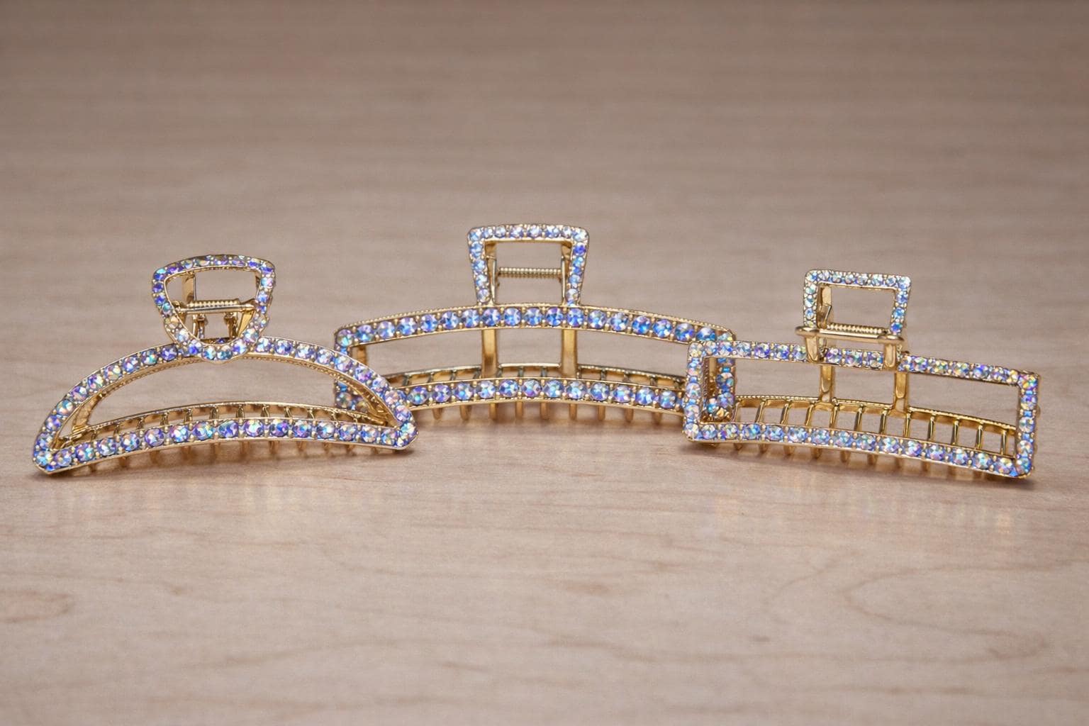 Rhinestone Hair Claw Clip, Bridal Bling Barrette, strong hold for thick hair