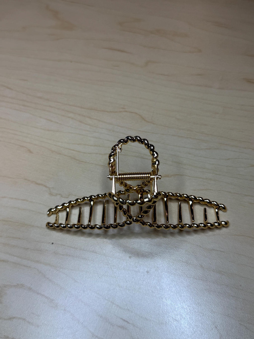 Braided Gold Hair Claw Clip | Strong Hold for Thick Hair