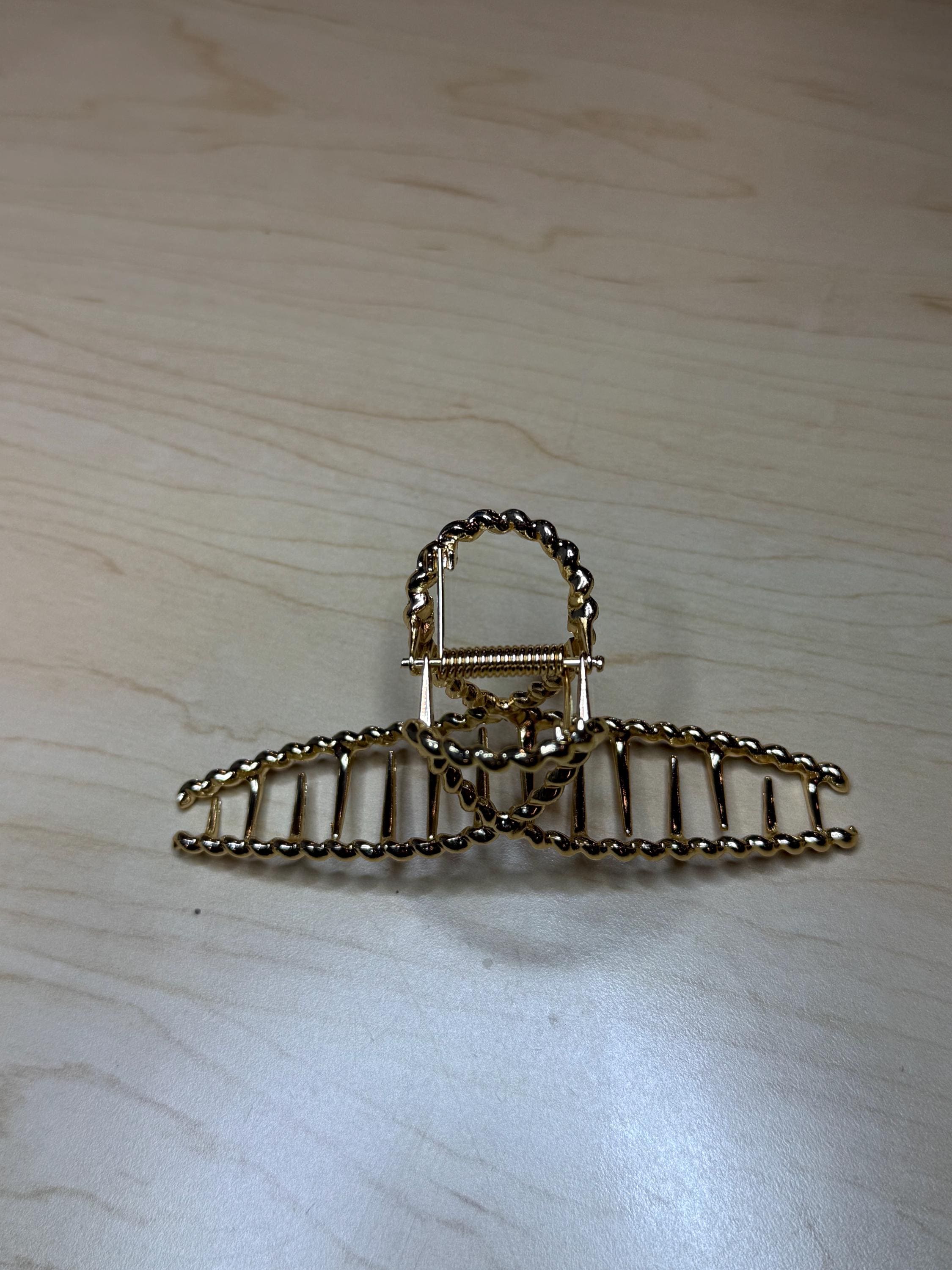 Braided Gold Hair Claw Clip | Strong Hold for Thick Hair