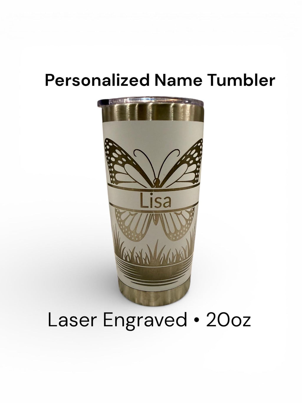 Personalized Butterfly Tumbler | Custom Personalized Tumblers | Glitter Tumblers | Rhinestone Tumblers with Name