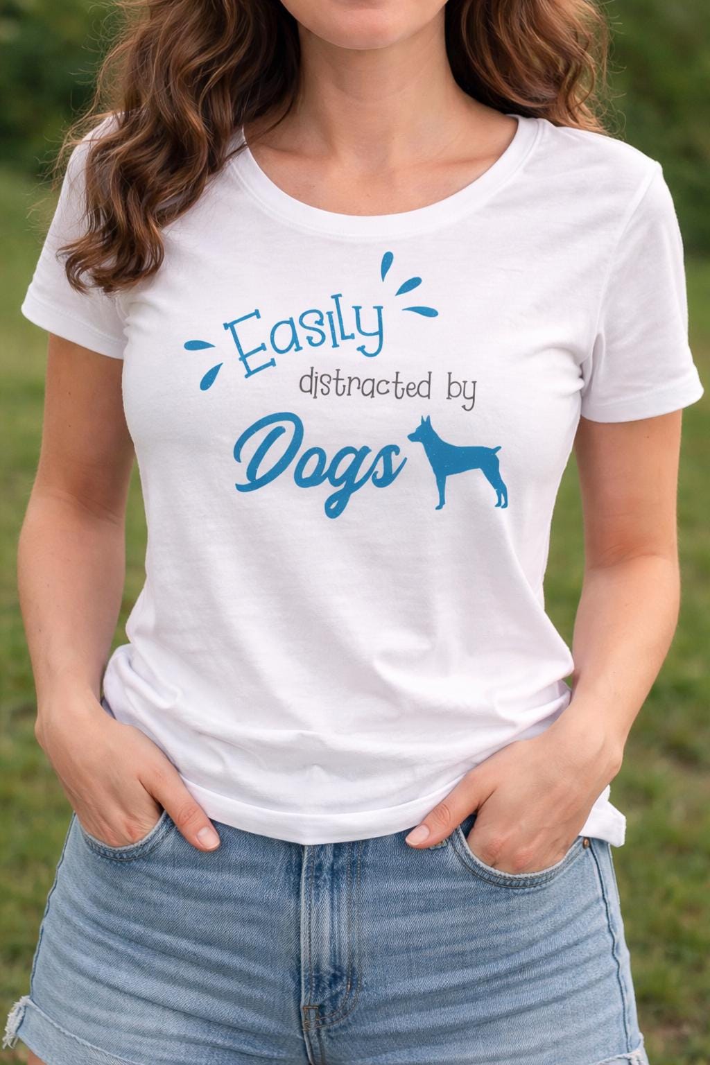Easily Distracted by Dogs Shirt | Funny Dog Lover Tee